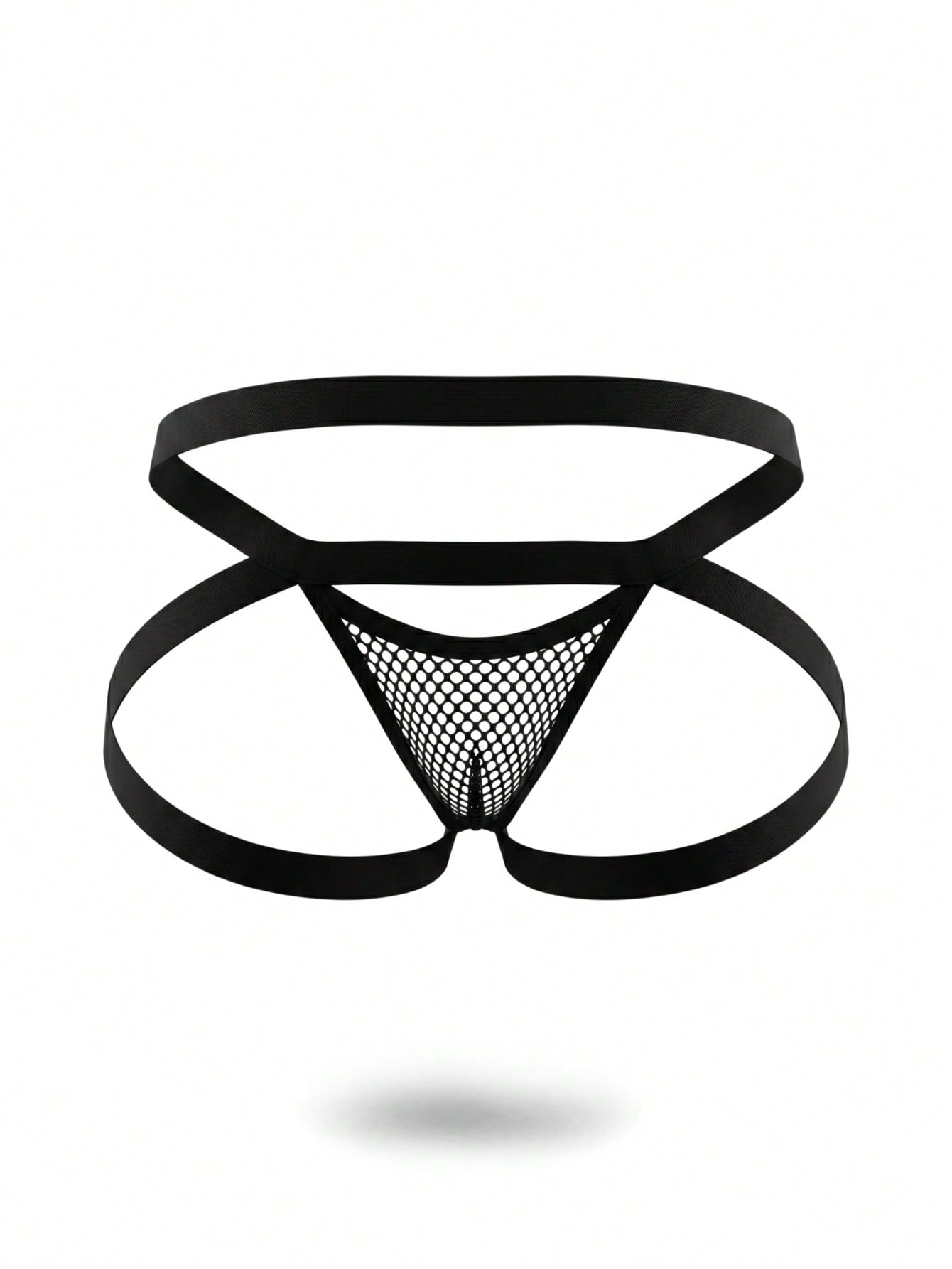 Charming Large Mesh Eye-Catching Non-Slip Double-Waistband Mid-Waist Men's Sexy Underwear