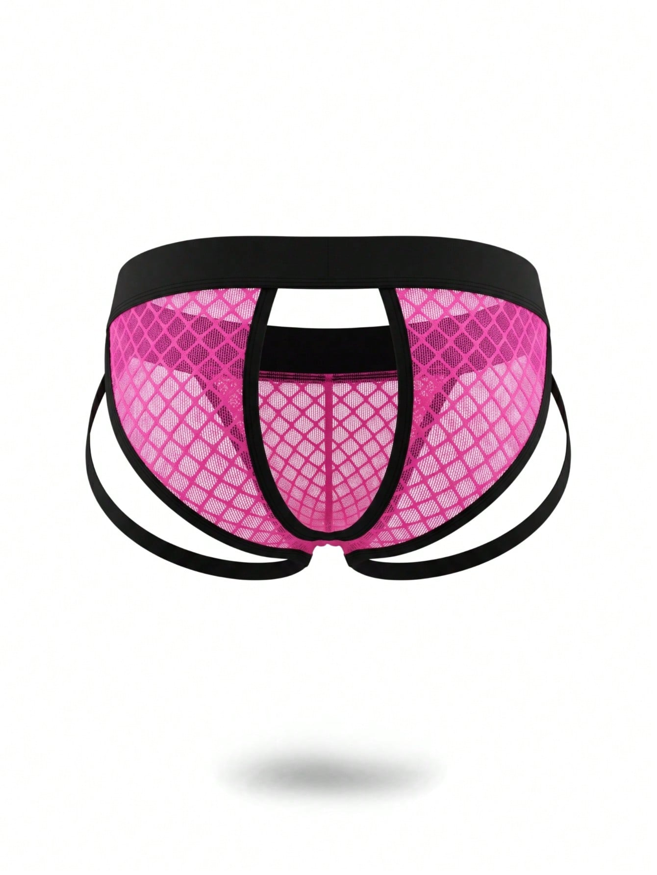 Charming Vibrant Fuchsia Mesh Back High Waist Sexy Men's Underwear (1pc)