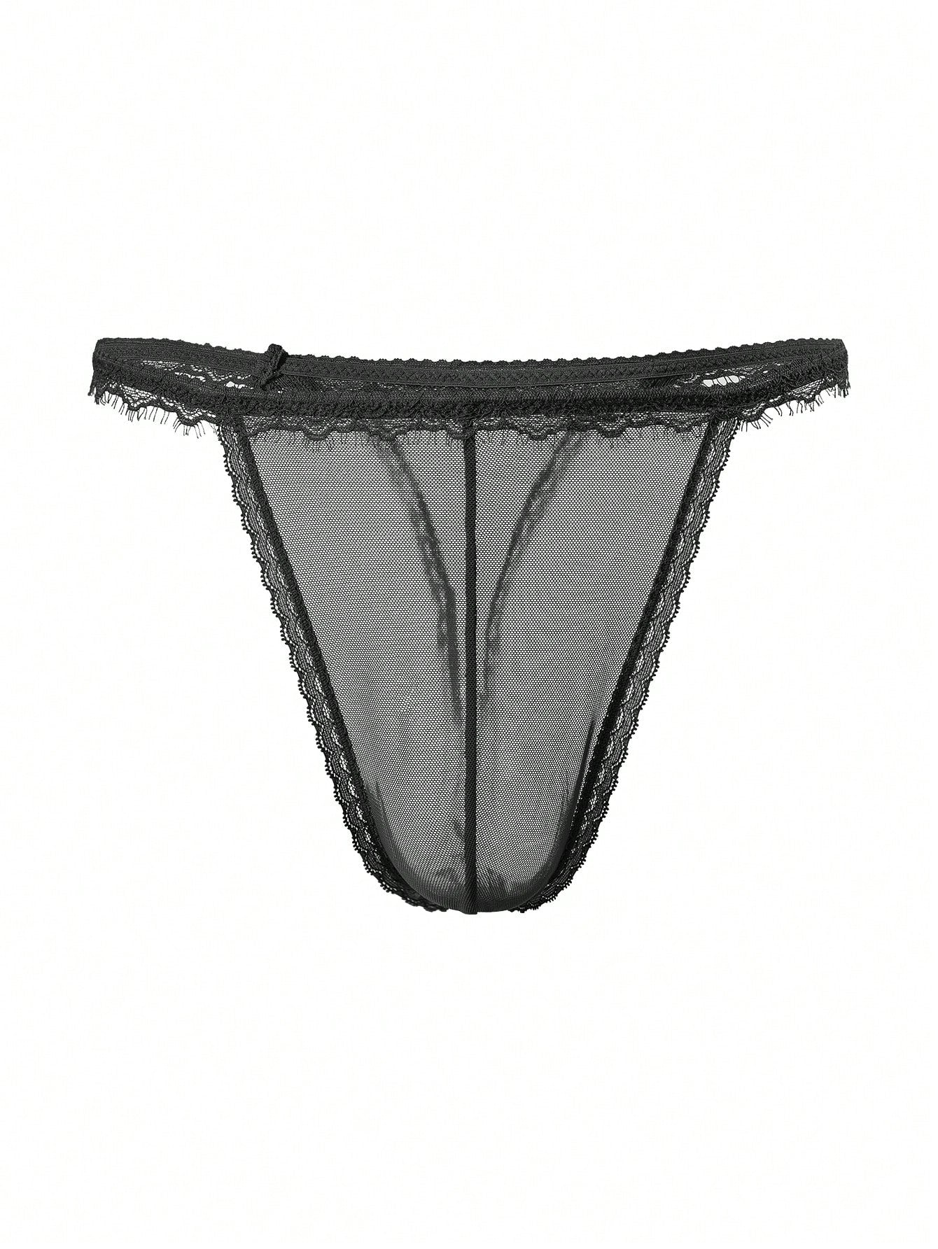3pcs/Set Men's Sexy Lace Thong Underwear, Multi-Color Combination