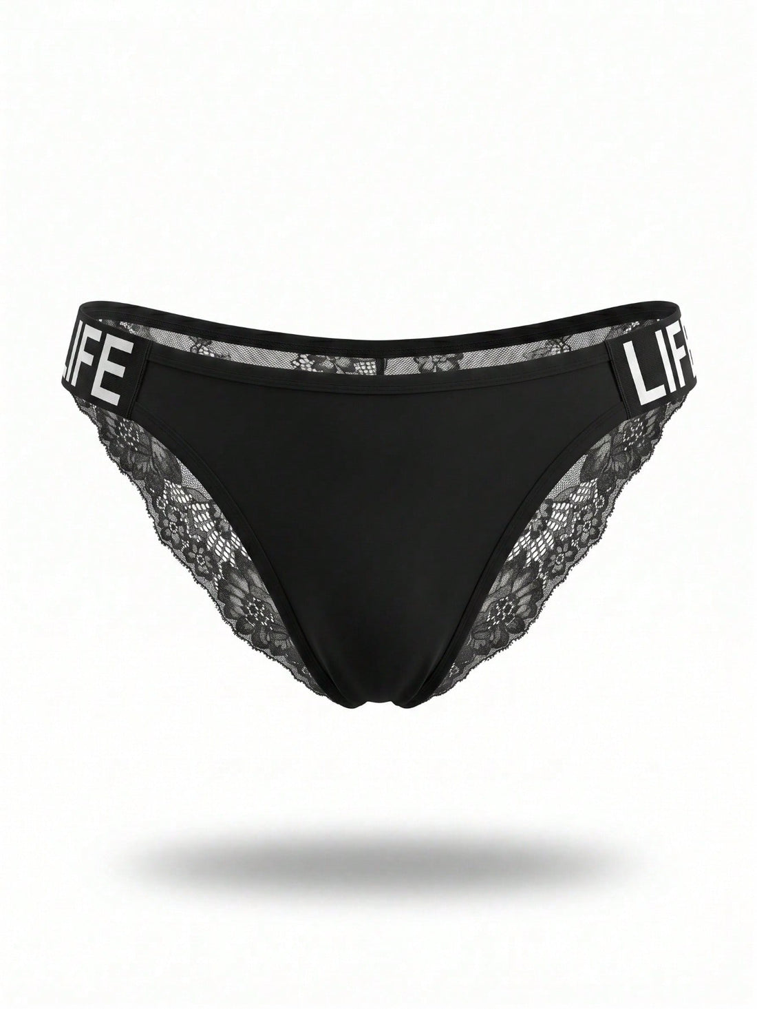 1pc Triangle Briefs With Double-Sided Webbing Lace