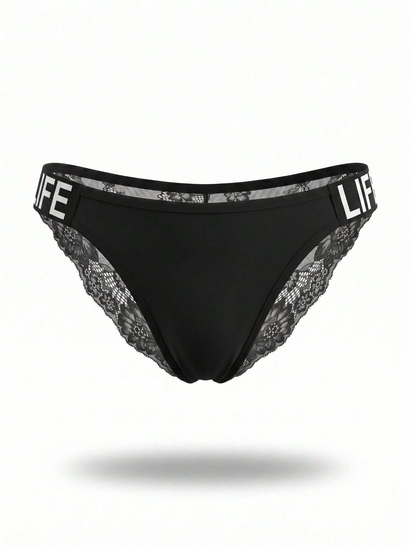 1pc Triangle Briefs With Double-Sided Webbing Lace