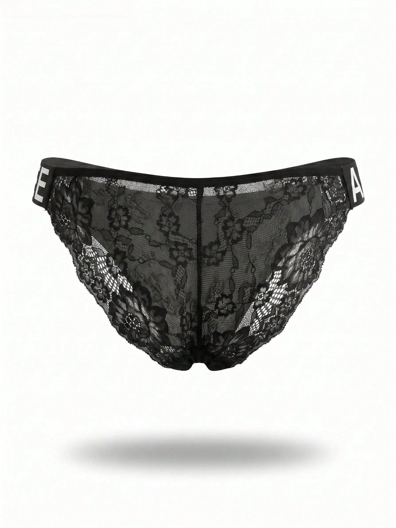 1pc Triangle Briefs With Double-Sided Webbing Lace