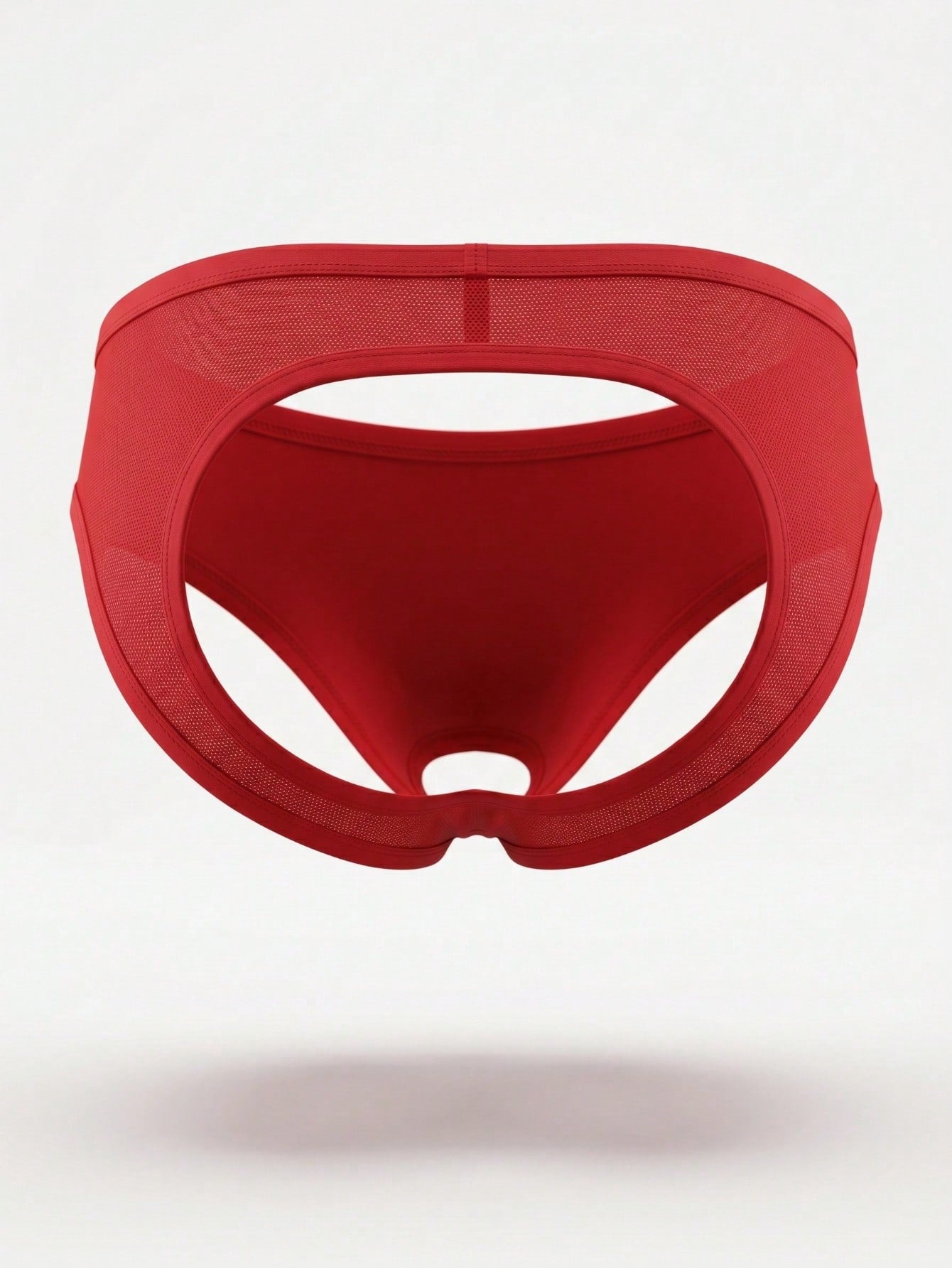 1pc Fashion Bright Red Eye-Catching Non-Slip Mid-Waist Backless Sexy Men's Underwear