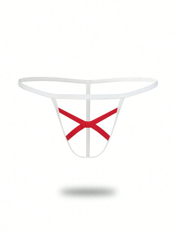 1pc Men's Mid-Waist Thong Underwear, No-Slip Hem, Charming Style