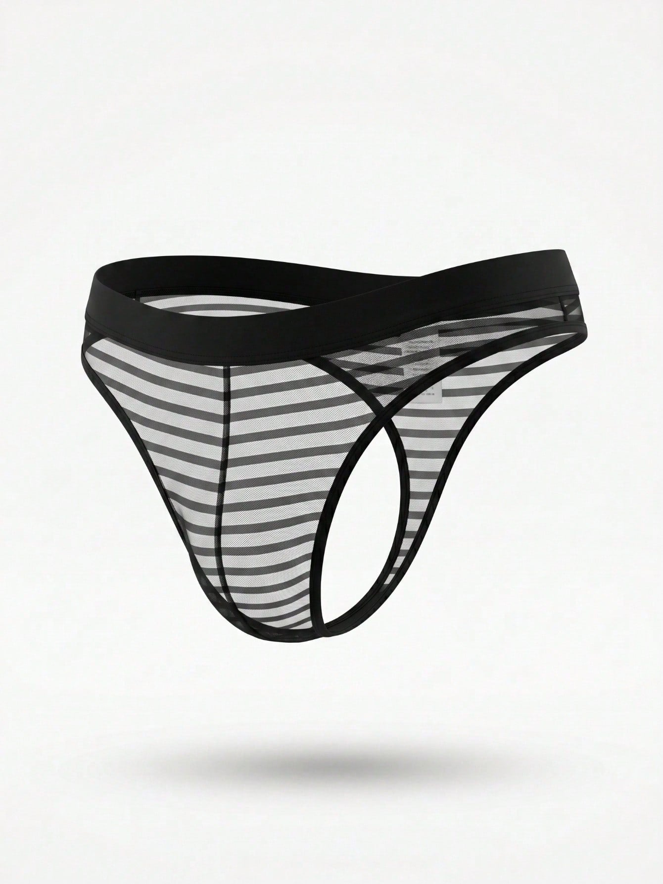 Black Men's See-Through Thong (Single Piece)
