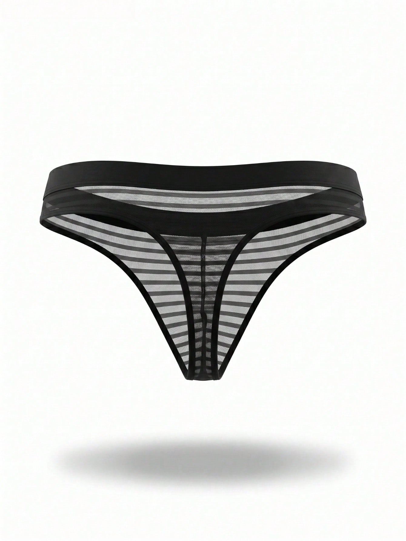 Black Men's See-Through Thong (Single Piece)