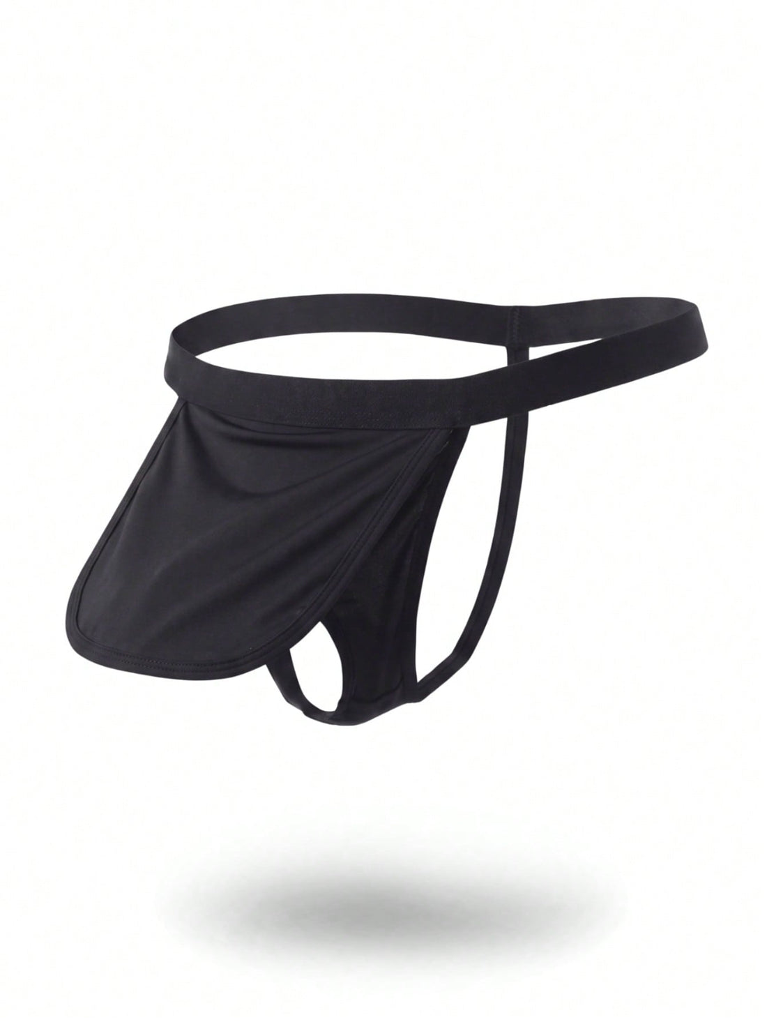 1pc Fashion Black Hollow Mesh No-Slip Mid-Waist Thong Men's Underwear