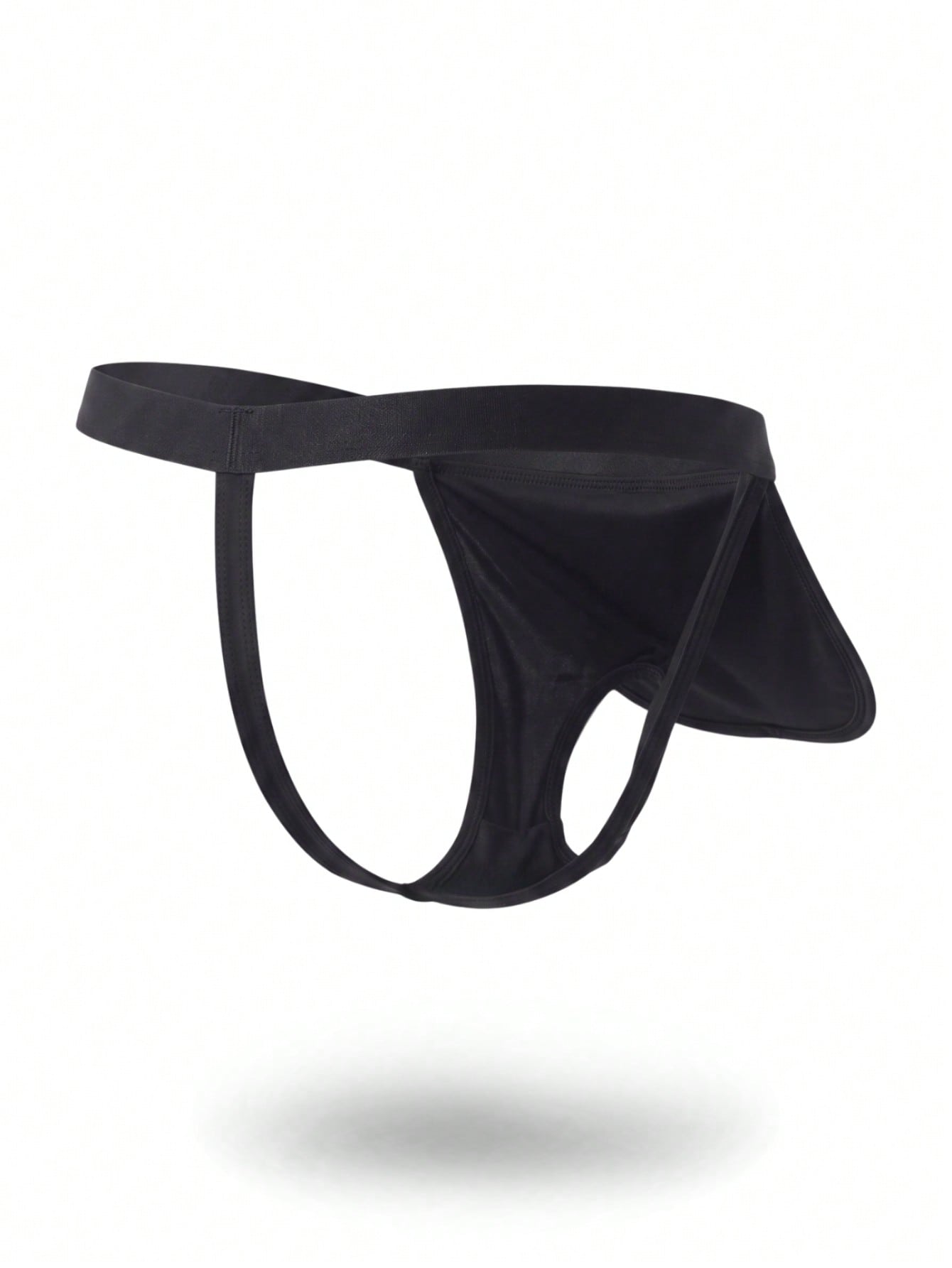 1pc Fashion Black Hollow Mesh No-Slip Mid-Waist Thong Men's Underwear