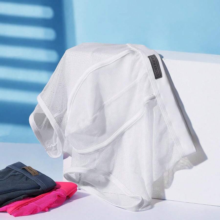 Men's transparent breathable mesh boxer briefs with a sporty low-rise fit, contrast mesh details, and 3D pouch support.
