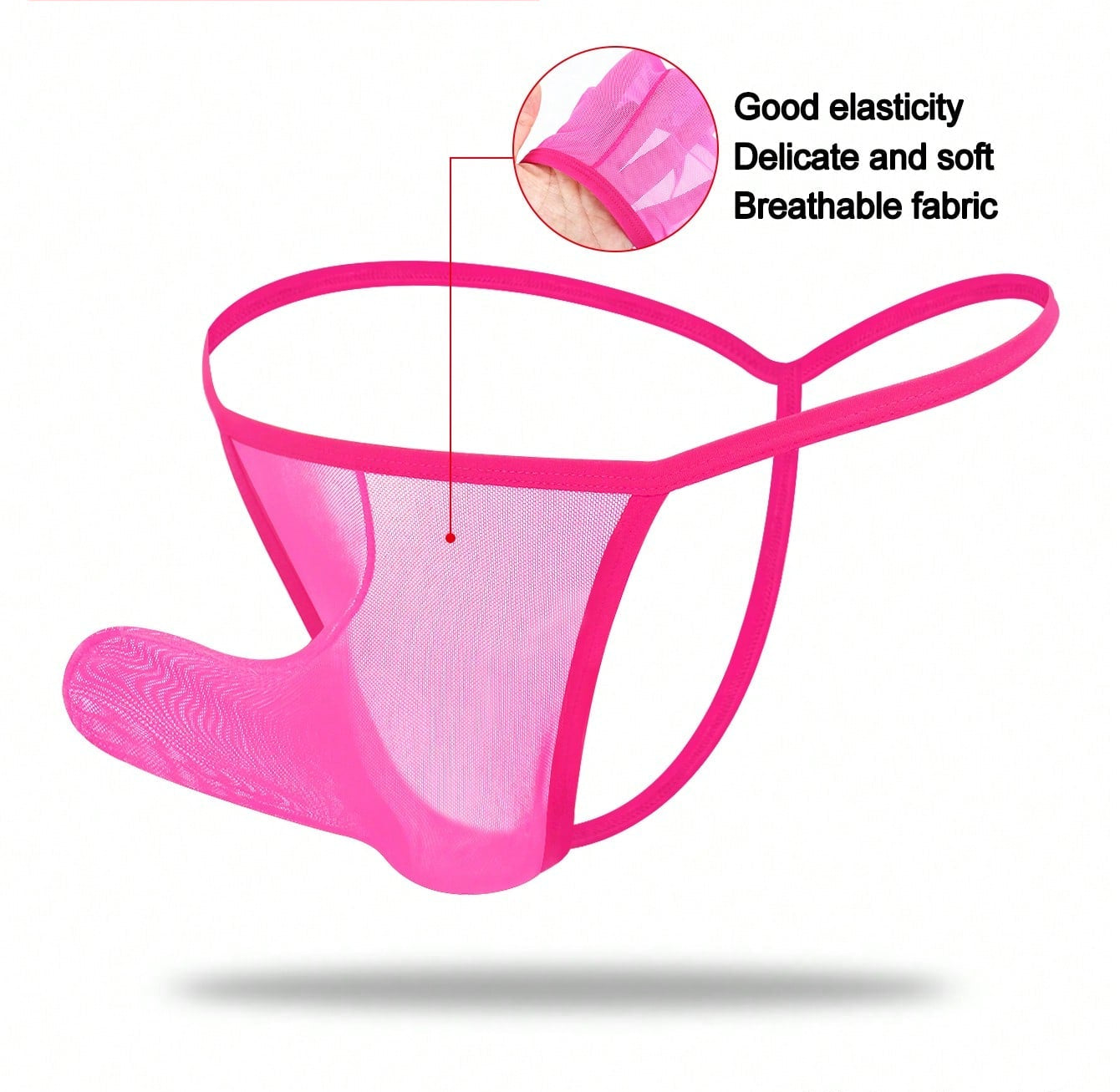 1pc Men’s Red Mesh Short, Breathable Fabric, Basic Structure, Everyday Style