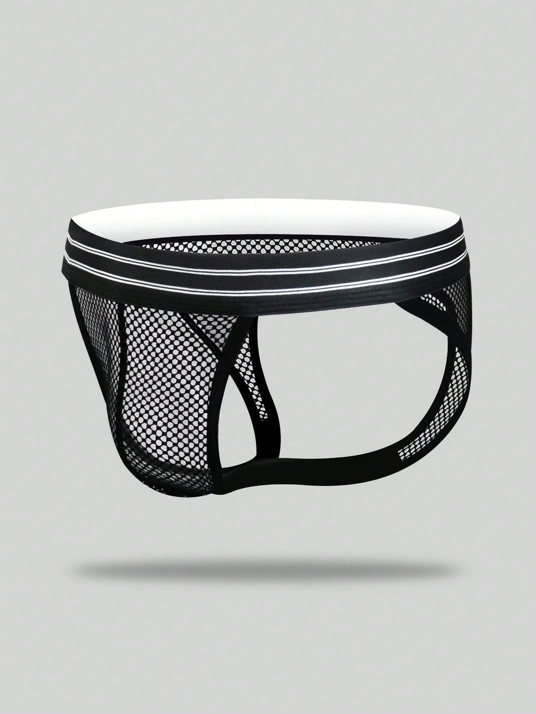 Men's Hollow Design Contrast Stripe Briefs Thong Jockstrap