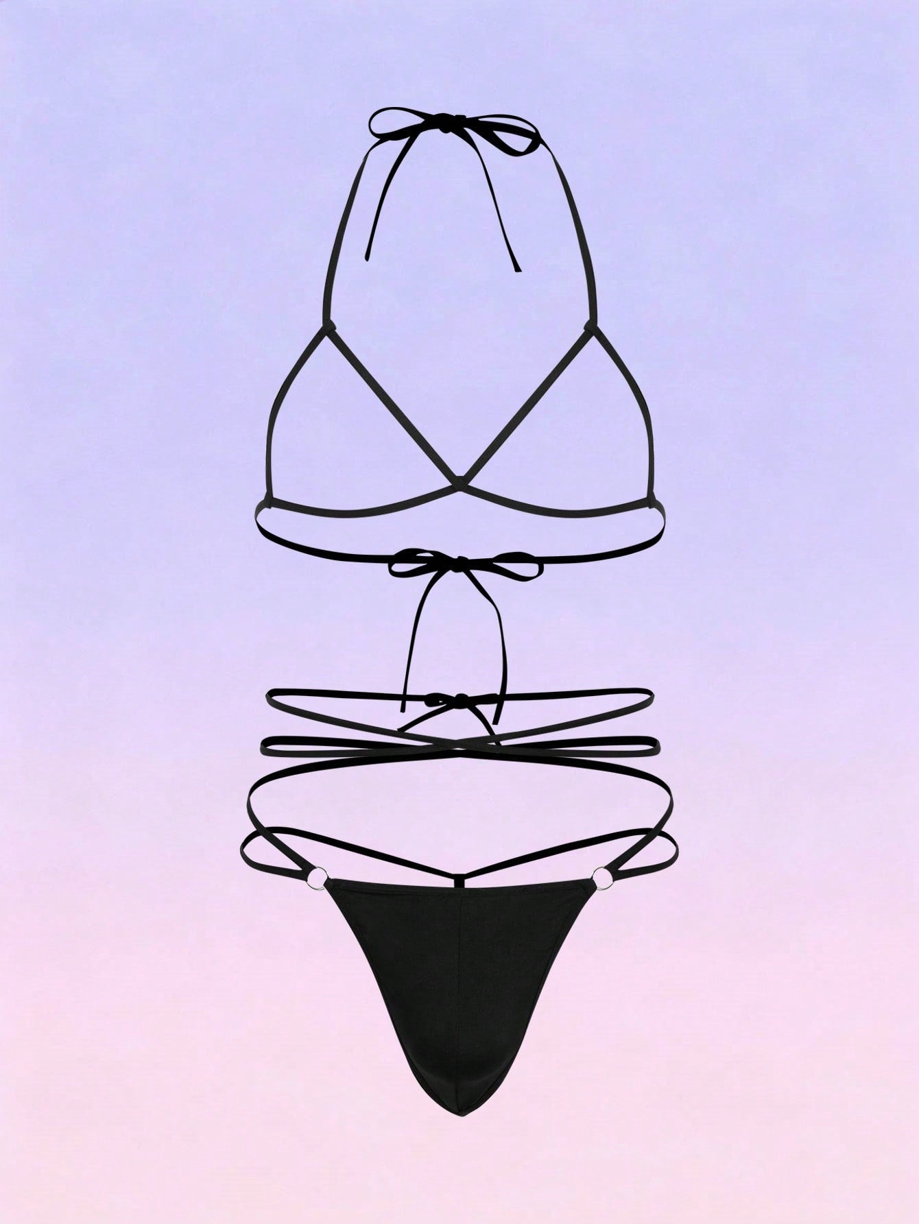 Tie Up Knotted Sexy Lingerie Set For Men