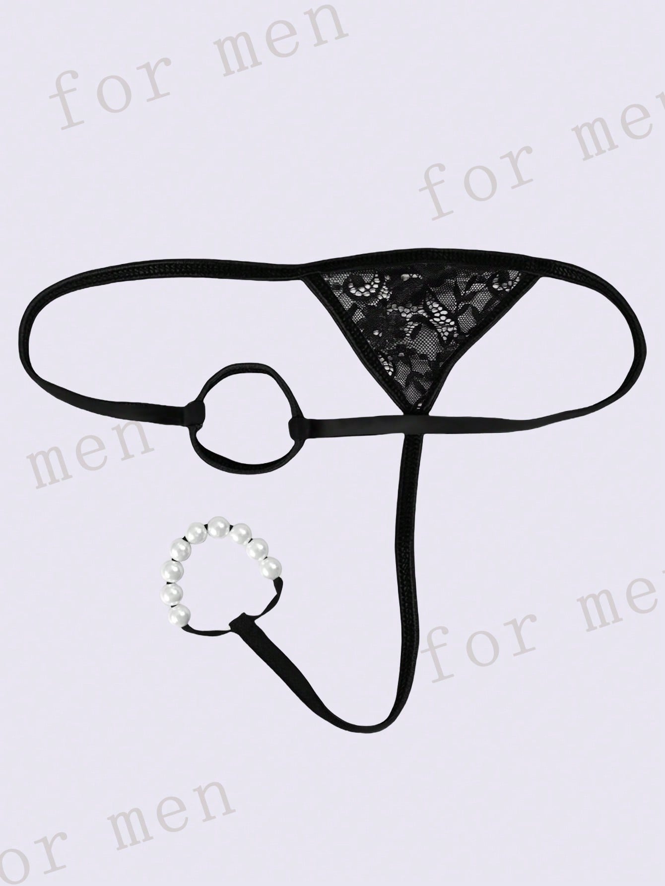 Pearl Decor Sheer Mesh G String Briefs For Men