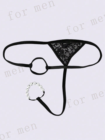Pearl Decor Sheer Mesh G String Briefs For Men