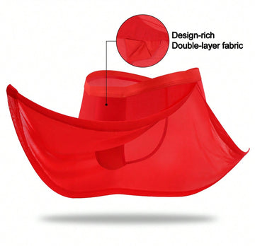 Men’s Bright Red Mesh Short, Seamless Design, Lightweight and Breathable Fabric