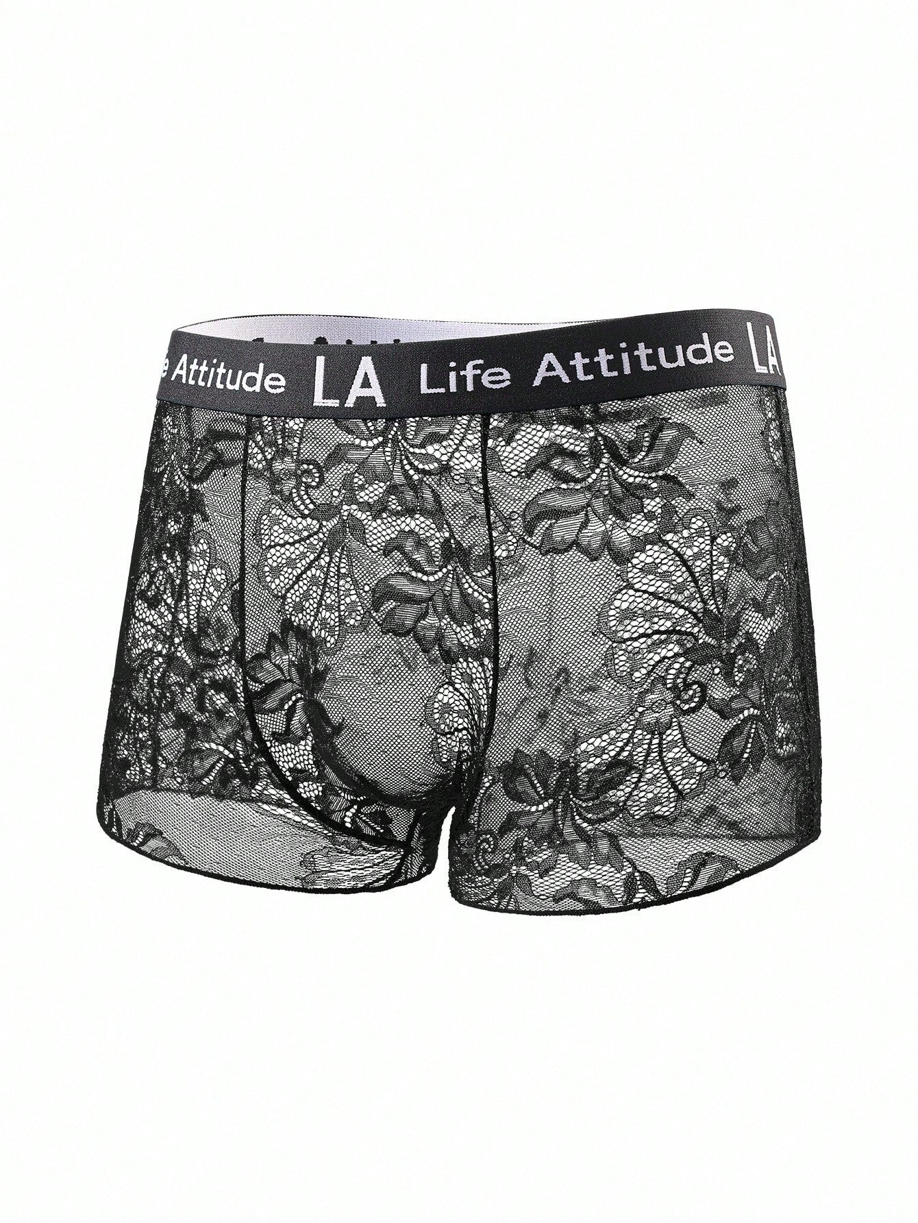 1pc Men's Lace Briefs With Letter Waistband