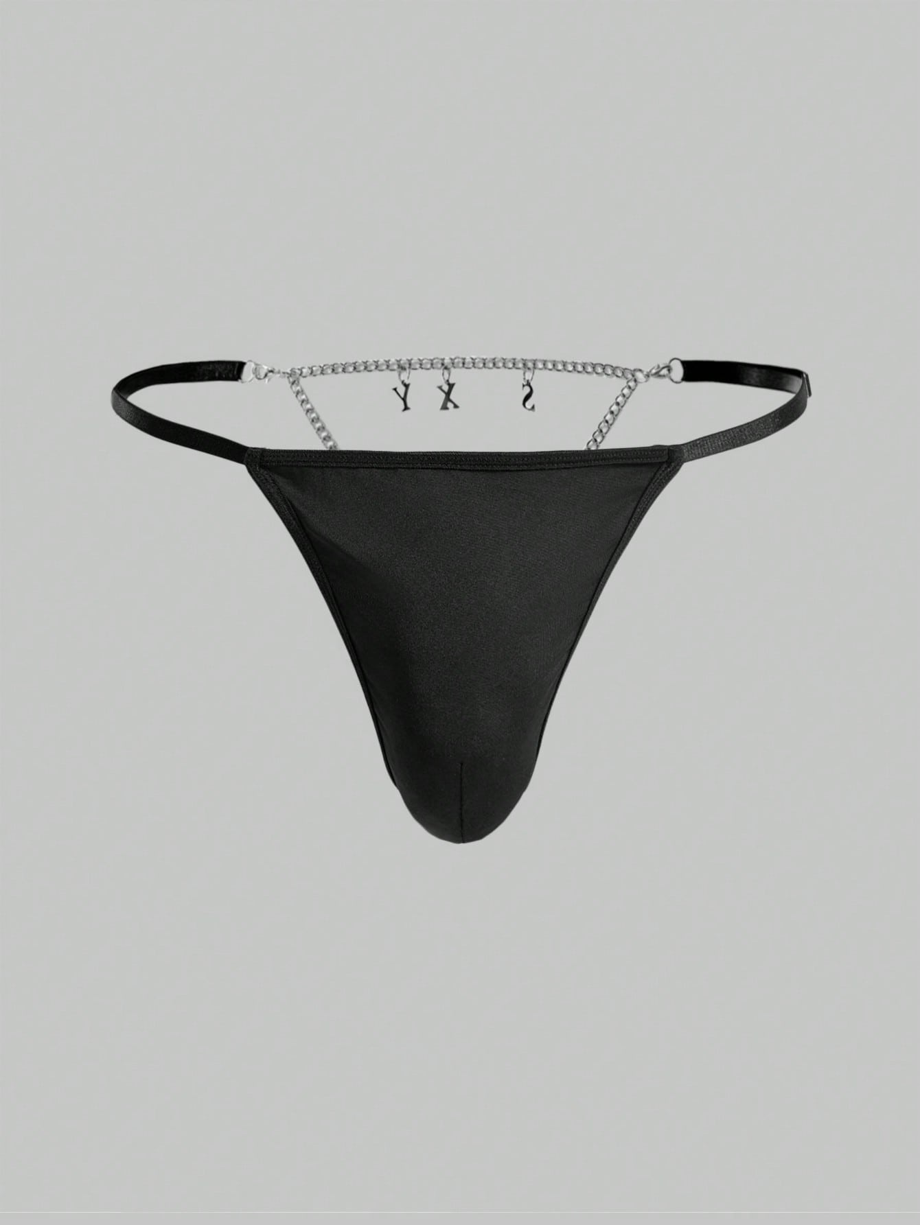 Men’s Short With Chain Accent Detail, Solid Color, Clean Design, For Everyday Use