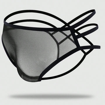 Men's Solid Color Criss Cross Design Briefs