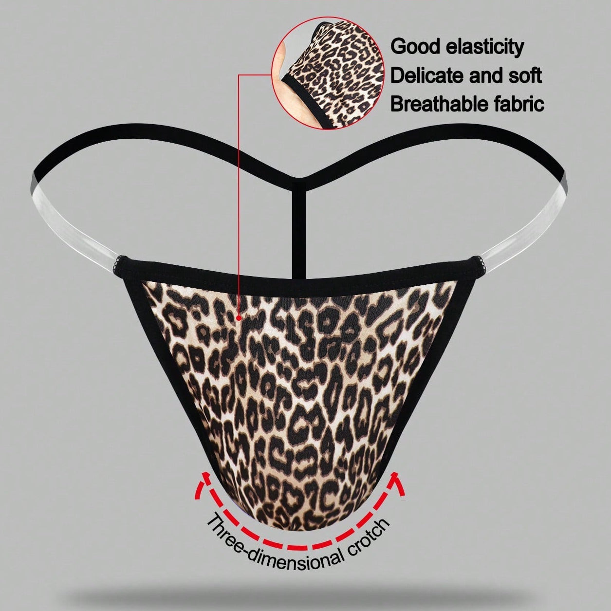 Men's Leopard Print Thong Underwear