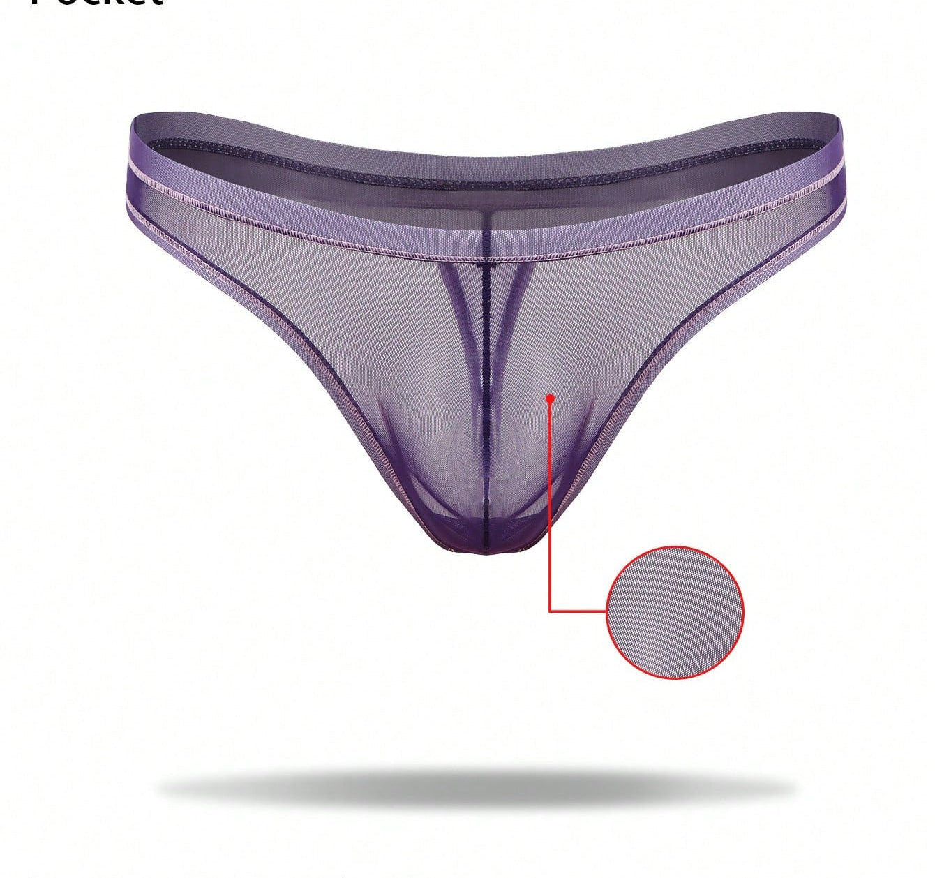 1pc Men’s Ultra-Thin Mesh Fabric Short, Purple Color, Minimal Design, For Daily Use