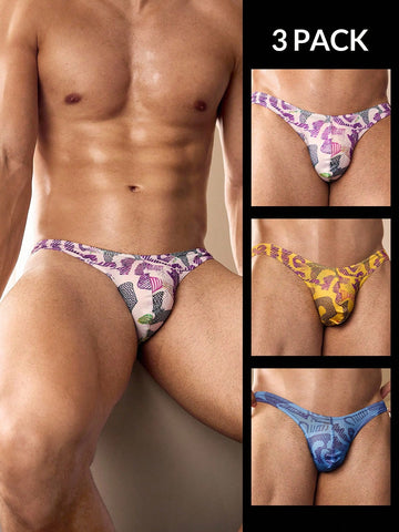 Horse Print Briefs 3 Pack For Men