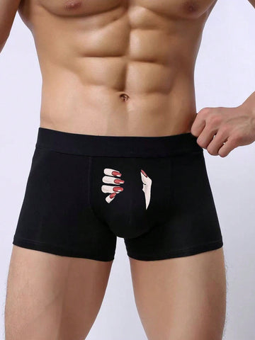 1pc Men's Printed Stretch Fabric Briefs