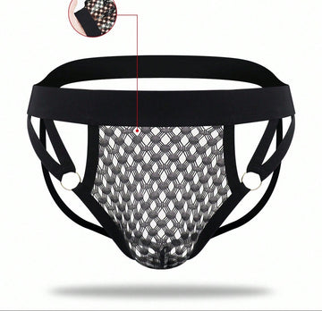 Men’s Solid Color Short with Mesh Detail, Lightweight Material, Simple Everyday Style