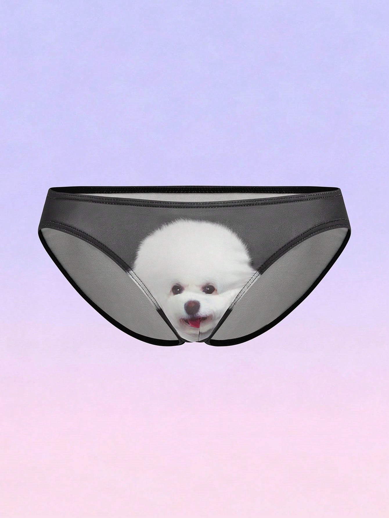 Men's Puppy Print Elastic Waist Briefs