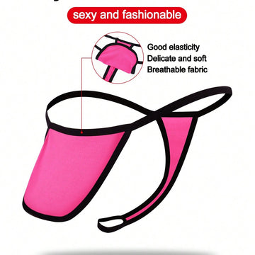 1pc Men's Magenta Fabric Slip On Underwear