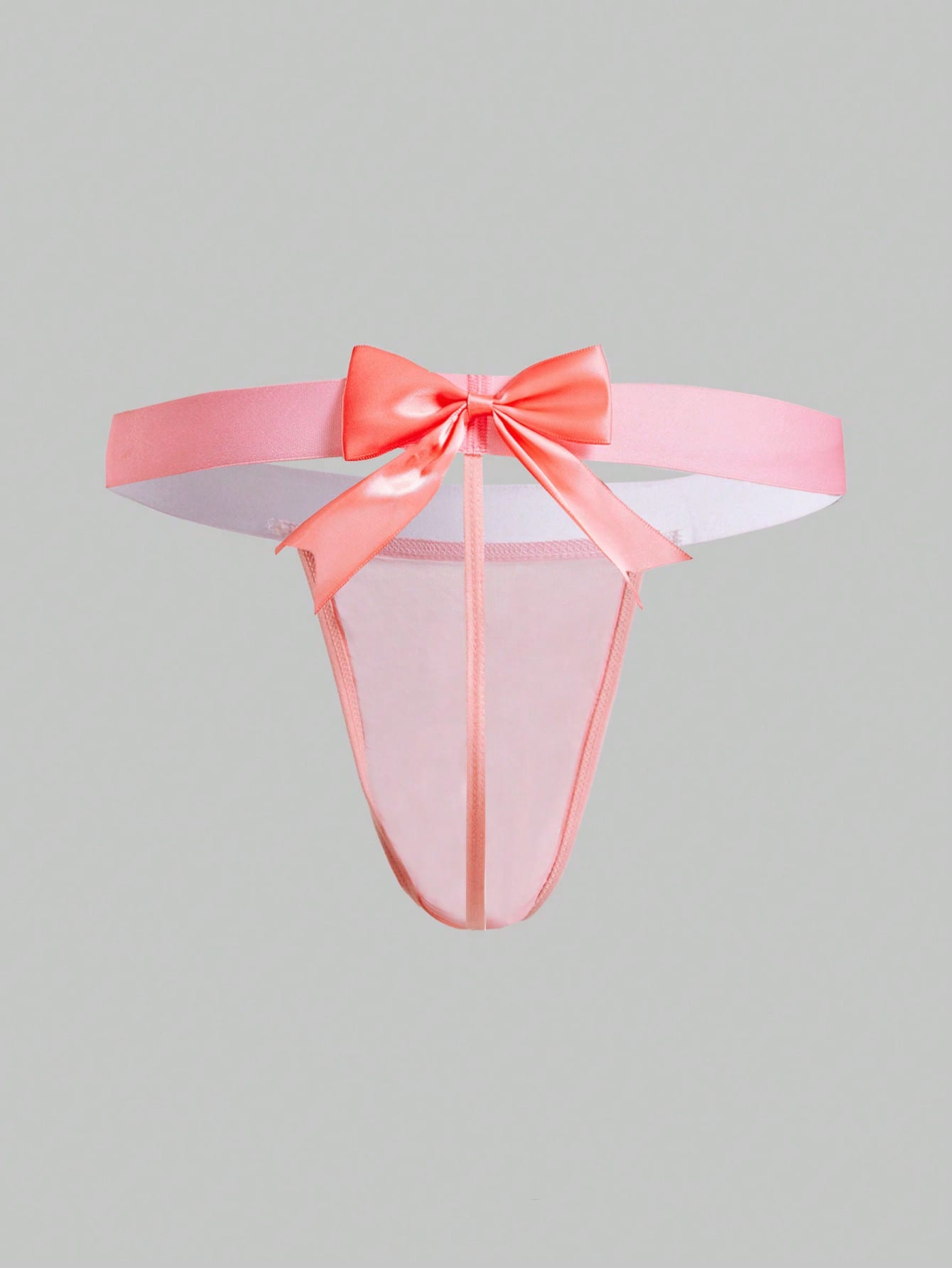 Men’s Shiny Fabric Short With Bow Detail, Solid Color, Simple Design, For Daily Wear