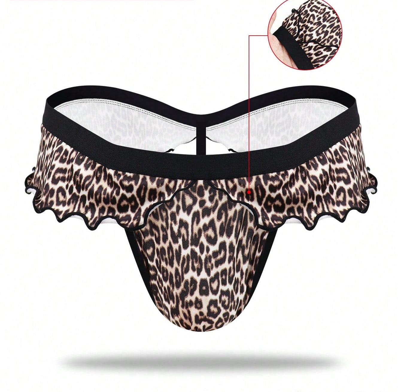 1pc Men’s Leopard Print Short, Low-Rise Style, Soft Fabric Texture, Simple Daily Wear