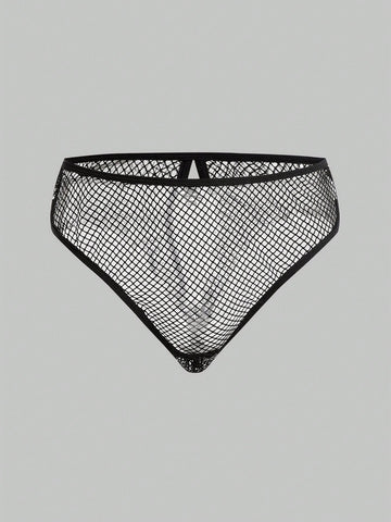 Men’s Solid Color Short With Mesh Pattern Design, Lightweight Structure, For Daily Wear