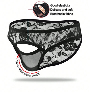 Men’s Black Mesh Fabric Short With Pattern Detail, Lightweight Structure, For General Wear