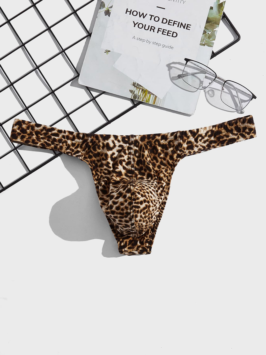 Men's Leopard Print Thong Underwear