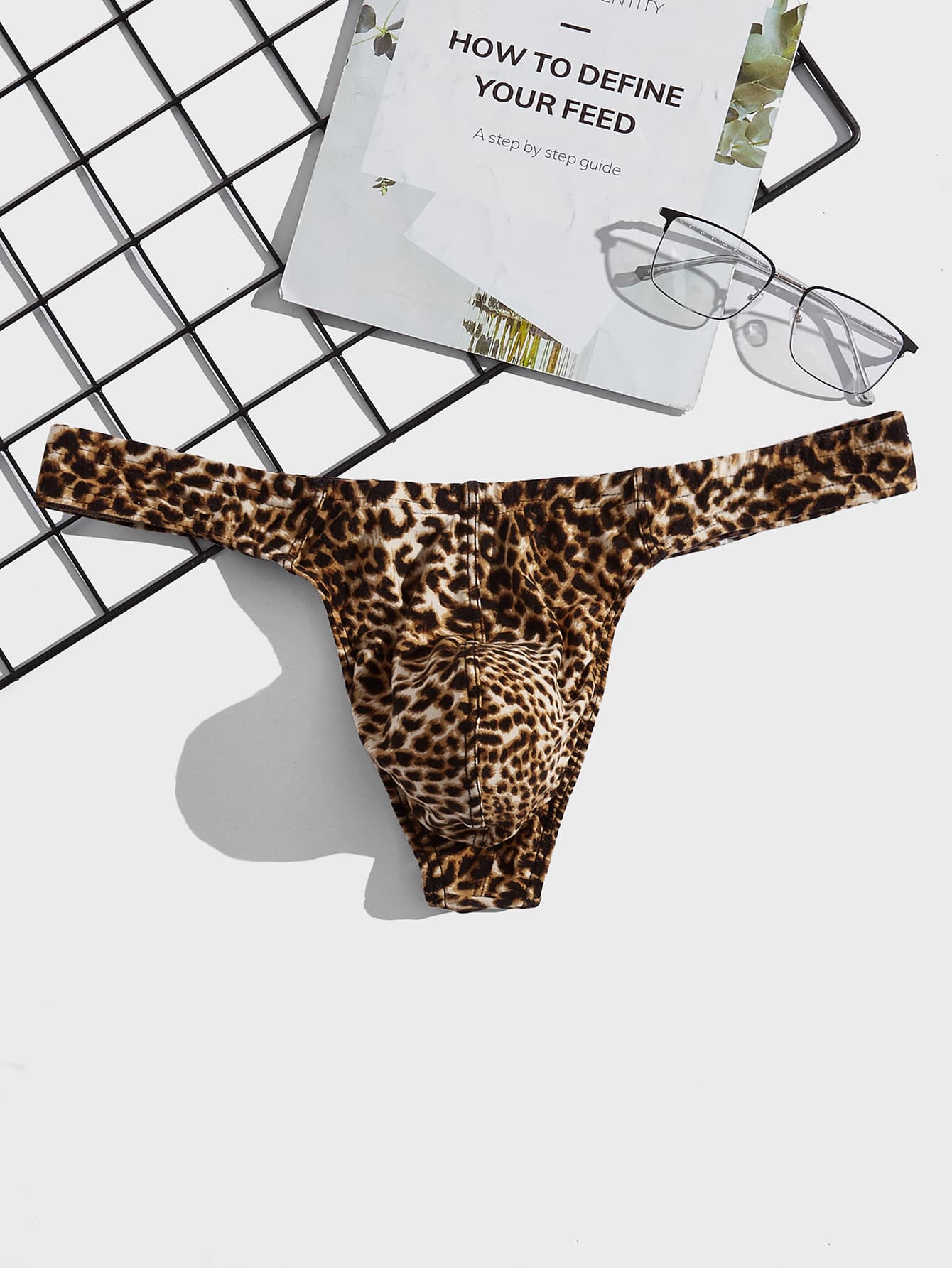 Men's Leopard Print Thong Underwear
