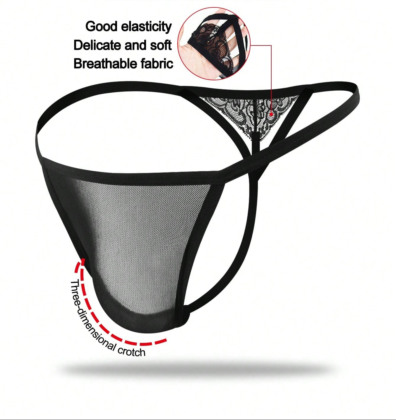 Men’s Black Mesh Short, Non-Detachable Design, Mid-Waist Style, Lightweight Fabric for Daily Wear