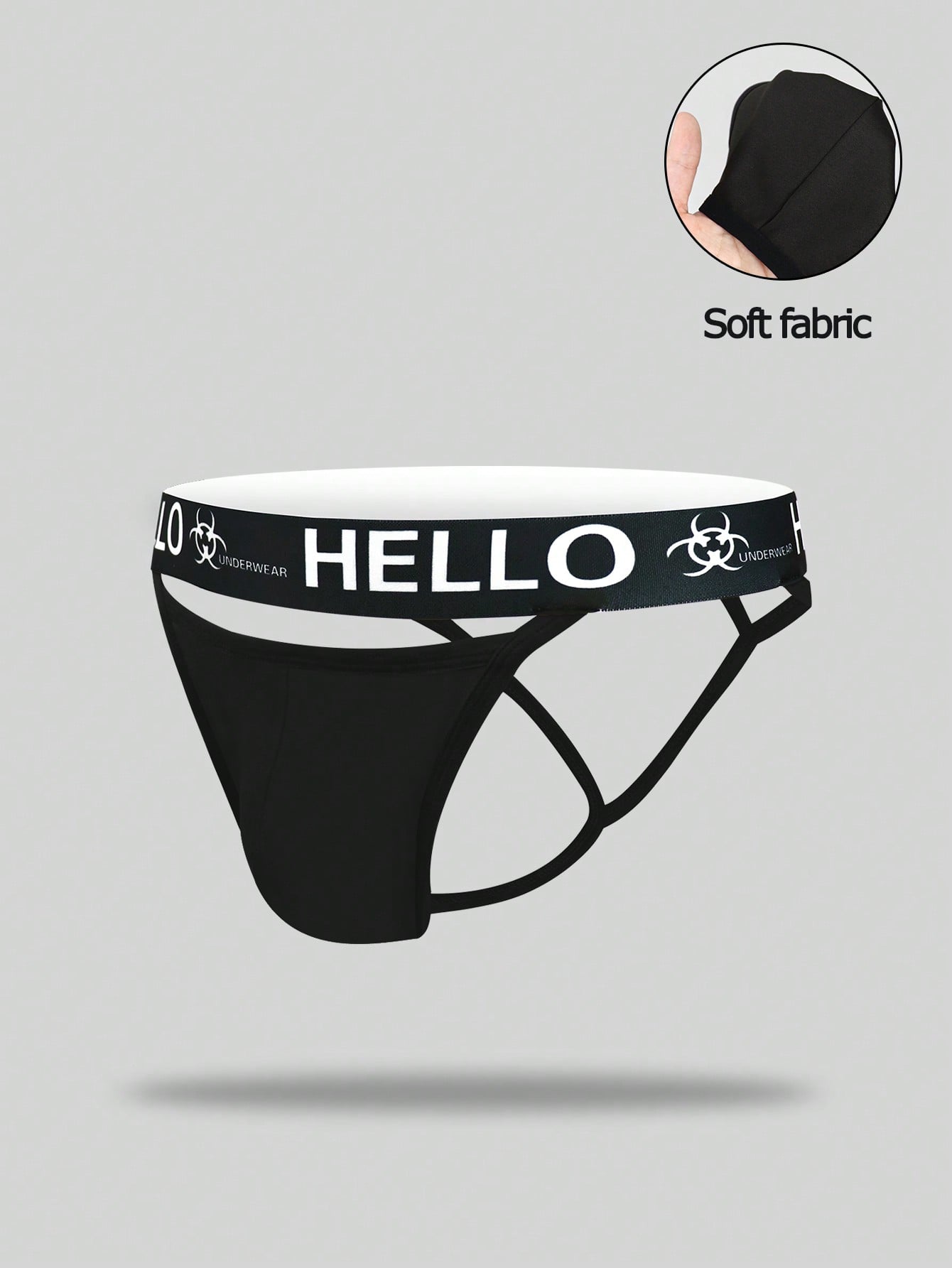 Men’s Strap Detail Short, Lightweight Fabric, Simple Structure