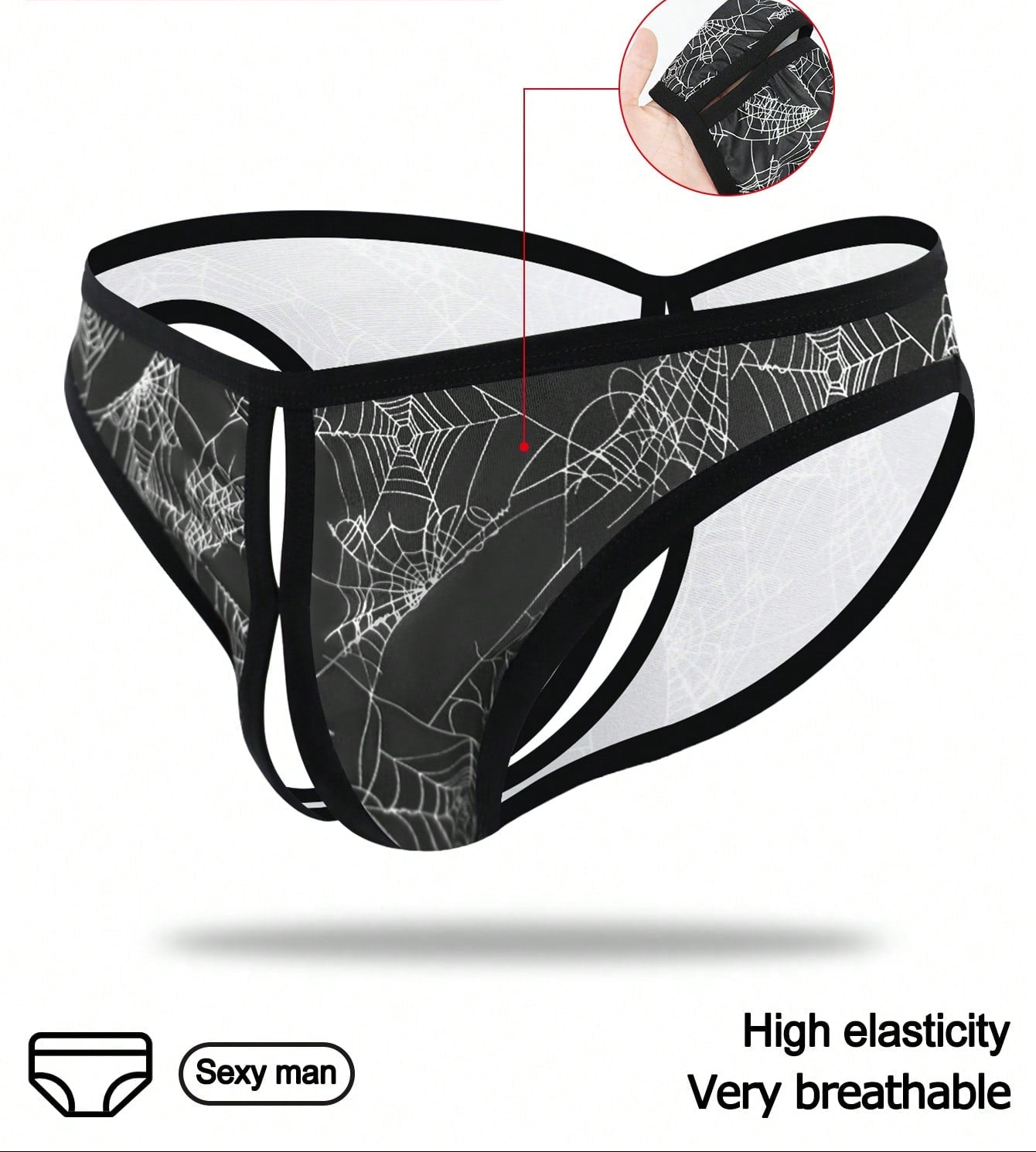 Men’s Spider Web Print Short, Mid-Rise Design, Lightweight Material