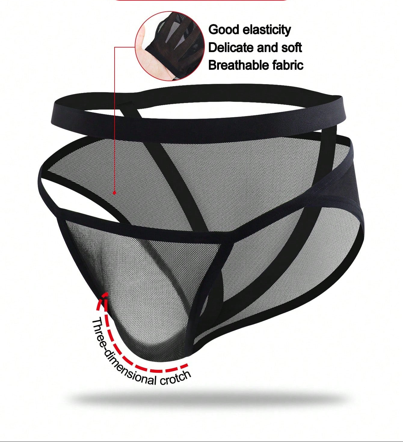 1pc Men’s Mesh Short, Lightweight and Breathable Fabric, Clean Waist Design