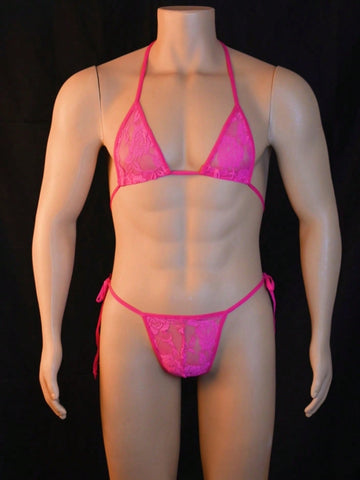 Lace Underwear And Briefs Set For Men 2pcs