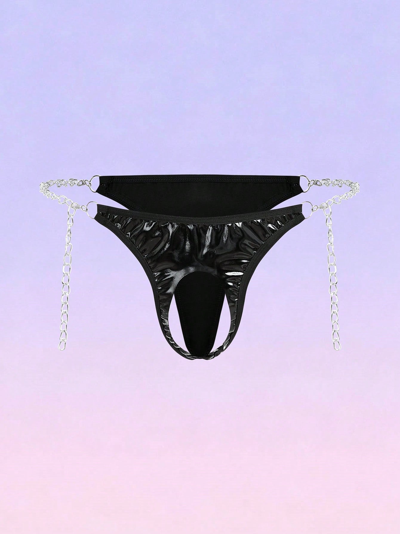 Chain Decor Hollow Sexy Thong For Men