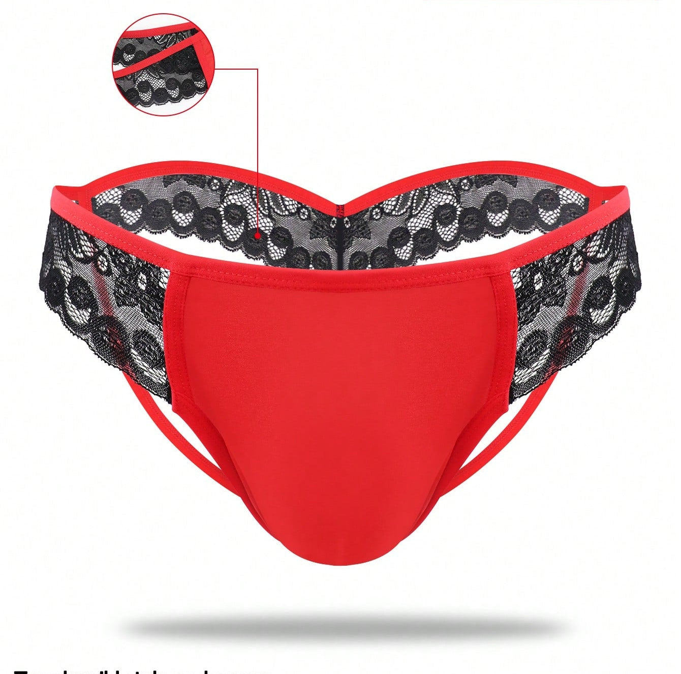 Men’s Contrast Color Lace Patchwork Short, Lightweight Material, Decorative Pattern Detail