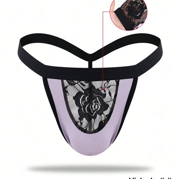 1pc Men’s Black Lace Short, Breathable Lightweight Material, Simple Structure, Easy to Wear