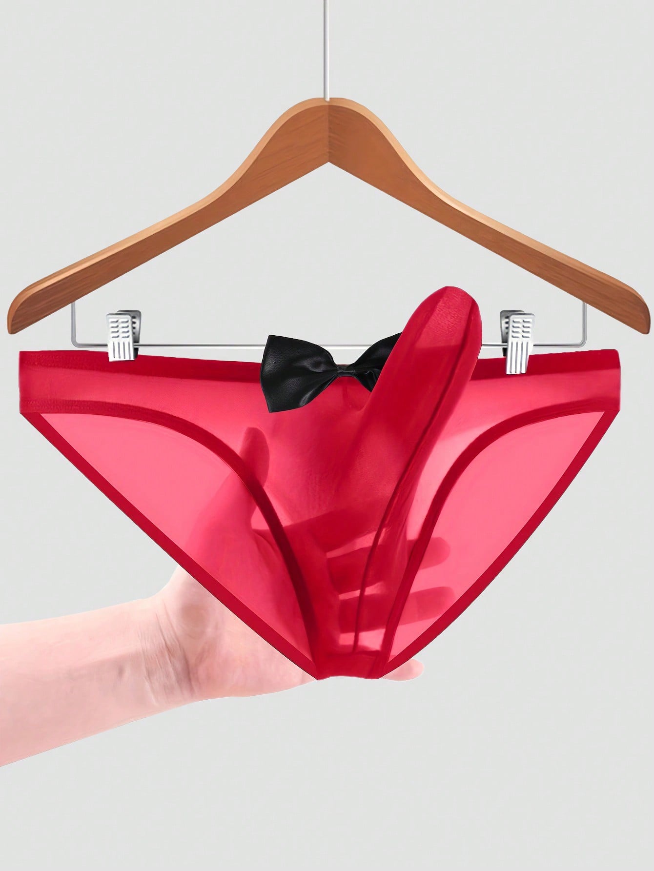 Solid Color Semi Transparent Mesh Triangle Briefs For Men