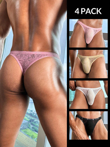 Men’s Four-Piece Short Set With Mesh Texture Neutral Design For Daily Use