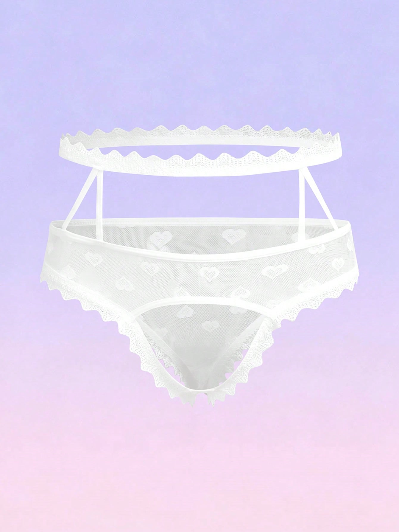 Heart Mesh Patchwork Hollow Out Sexy Briefs For Men