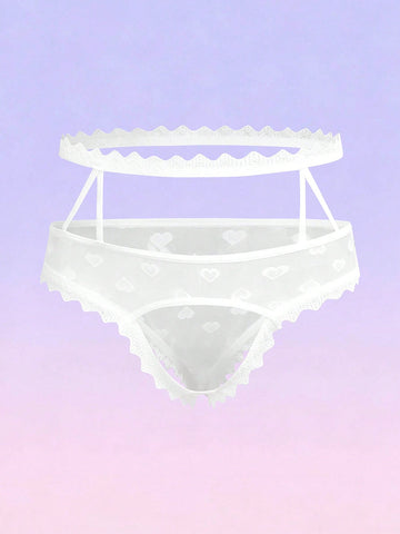 Heart Mesh Patchwork Hollow Out Sexy Briefs For Men