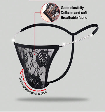 Men’s Rose Lace Waist Chain Short, Lightweight Material, Decorative Detail Design