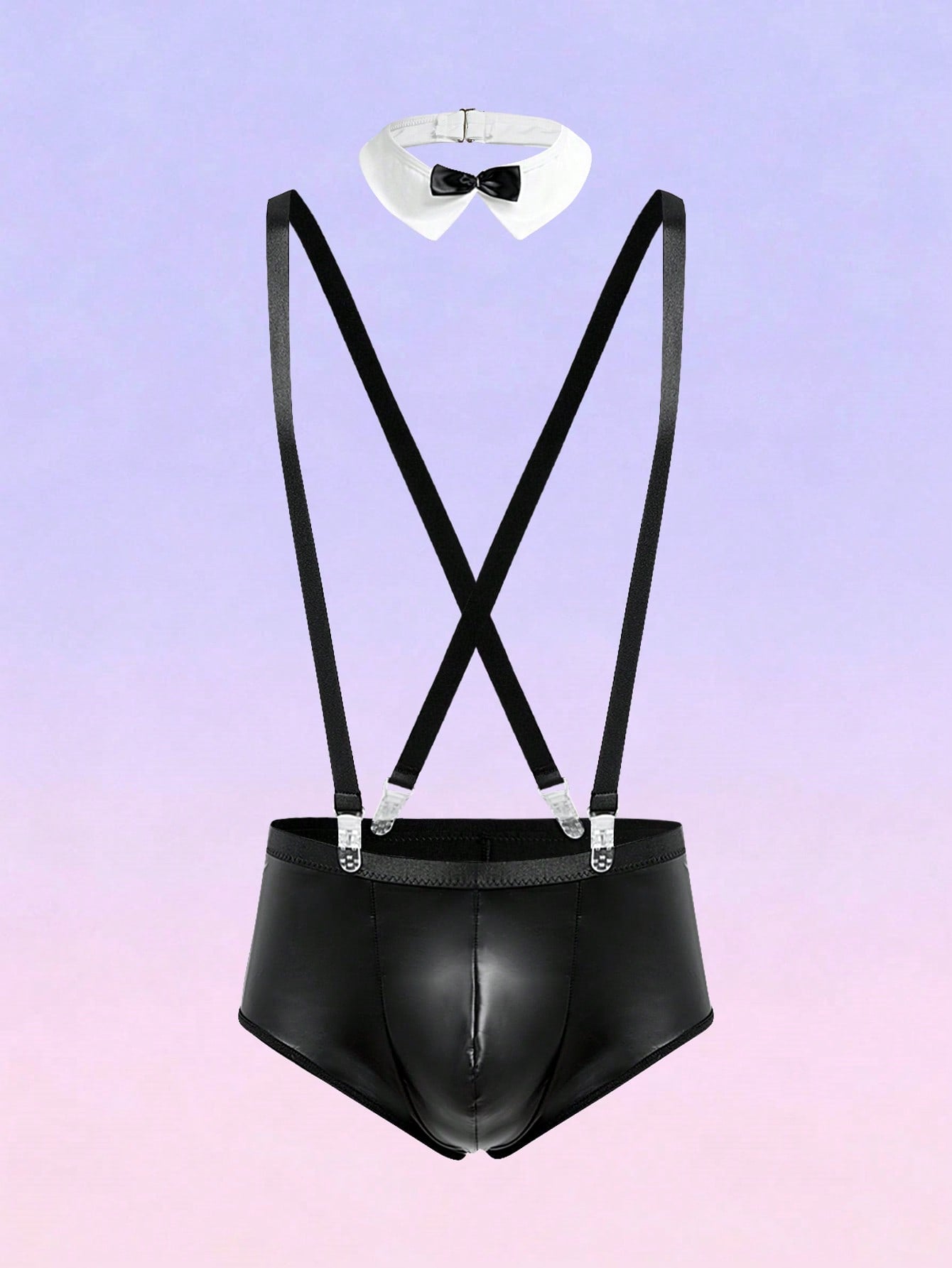 Men's Suspender Briefs With Bow Tie Detail