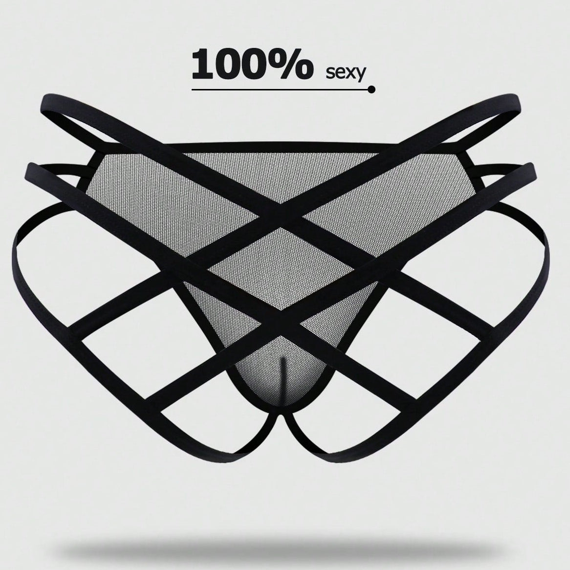 Men's Solid Color Criss Cross Design Briefs